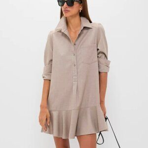Tuckernuck Taupe Brushed Wool Callahan Shirt Dress